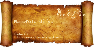 Mansfeld Éva névjegykártya